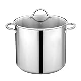 GreatChef Stock Pot Stainless Steel for Cooking Riveted Handle, Heavy Duty Vessel,Induction Compatible All Cooktops in Use, Dishwasher & Oven Safe (16 Quart)
