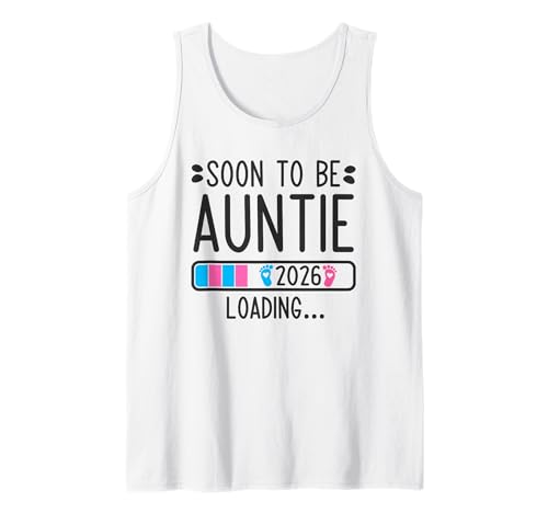 Soon to Be Auntie 2026 Loading Pregnancy Anuncio 2026 Camiseta sin Mangas