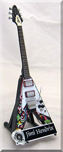 JIMI HENDRIX Guitare Miniature avec médiator VEE - Les Beatles, Paul McCartney, John Lennon, RIngo Starr, George Harrison JIMI HENDRIX Guitare Miniature avec médiator VEE