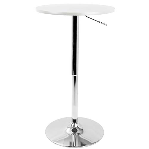 Woybr Mdf, Chrome Top Does Not Spin. Adjustable Bar Table #TOP2