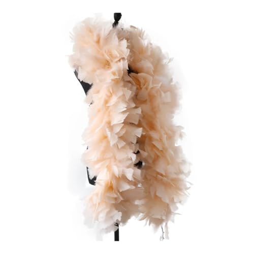 Boa en plumes de dinde champagne dense de 200g pour la haute couture et les coiffes de mariage