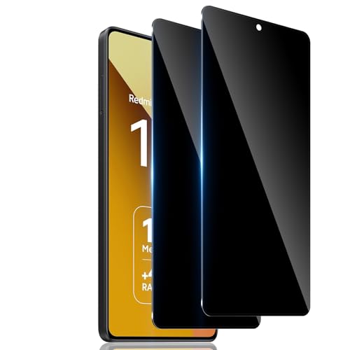 TuFun Schutzfolie für Xiaomi Redmi Note 13 4G / 5G für Panzerglas Sichtschutz, [2 Stück] Privacy Displayschutz, 9H Härte...