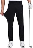 QPNGRP Men's Golf Pants 29"/31"/33" Inseam Stretch Casual Work Dress Pants, Black, 44W x 29L
