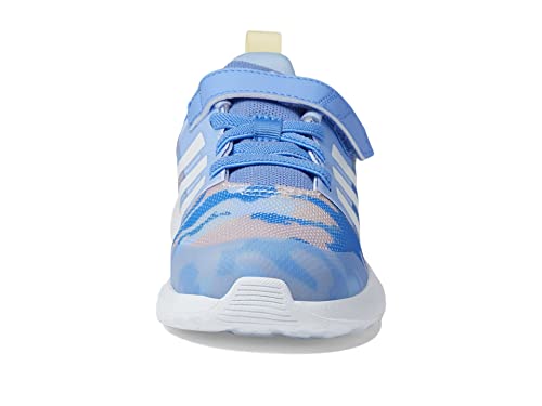 adidas Tênis infantil unissex Fortarun 2.0, Fusão azul/branco/quase amarelo (elástico), 6.5 Toddler