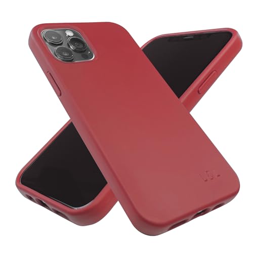 LOAM & LORE Eco Friendly Biodegradable Case Fits iPhone 12 or 12 Pro, Plant Based and Sustainable Protective Zero Waste Plastic Free Vegan Silicone Phone Cover (Crimson Coral)