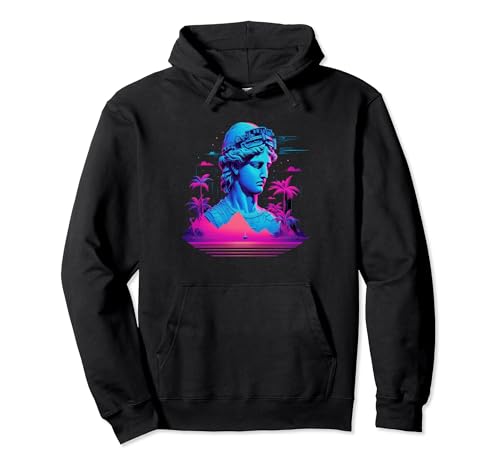 Vaporwave Aesthetic Futuristische Cyberpunk Skulptur Sudadera con Capucha