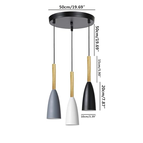 Image of GreyWings Modern, Black,White,Grey Multi-Pendant Hanging Light for Ceiling, Aluminium, Drop, Antique Decor, E-27 Holder,(Bulb not Included) 3 Light Cluster Set