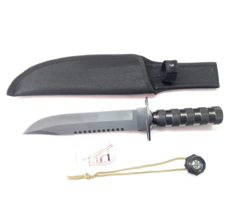 Faca Rambo Tática Militar Sobrevivência Pesca com kit sobrevivência + Bainha