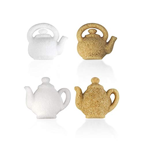 Canasuc Paris, A La Bonne Heure, Pur Sucre De Canne,"Window Gift Box" Of 32 Assorted French Molded Teapot Sugar Pieces, White & Amber, 3.35 Oz #TOP3