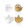 Canasuc Paris, A La Bonne Heure, Pur Sucre de Canne,"Window Gift Box" of 32 Assorted French Molded Teapot Sugar Pieces, White & Amber, 3.35 Oz