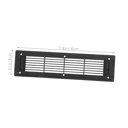 Bouche de climatisation rectangulaire en aluminium noir Lurrose 3 pièces