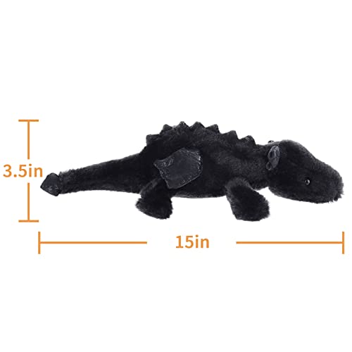 Apricot Lamb Toys Plush Black Lying Dragon Dinosaur Stuffed Animal Soft Cuddly Perfect for Child (Black Dragon,15 Inches) - Thumbnail 7