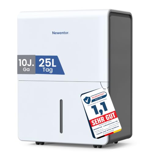 Newentor Luftentfeuchter elektrisch 25L pro, Entfeuchter elektrisch keller, Raumentfeuchter elektrisch, Dehumidifiers for home für 215m³/80m², mit...