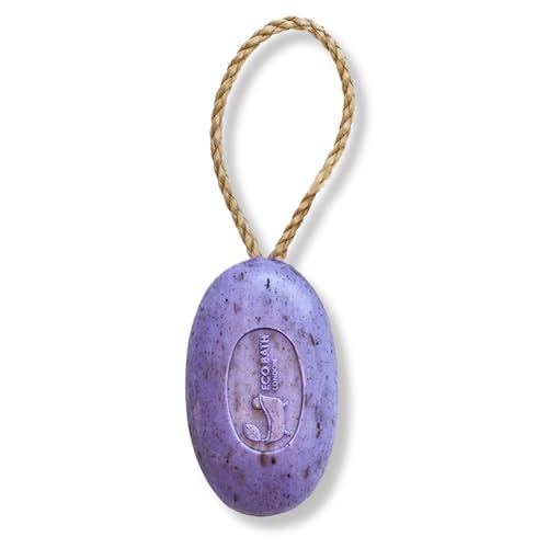 Eco Bath London Lavender Soap on a Rope, Luxury Eco-Friendly Natural Lavender Soap, 220g