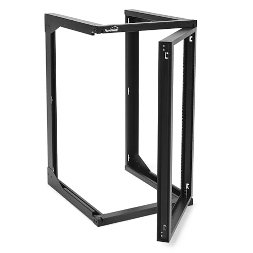 Image of NavePoint 18U Server Rack with Swing Gate - Wall Mount Rack for 19 Inch IT & AV Equipment - 24' Deep, Black