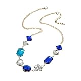 Collares con colgantes de diamantes acrílicos de lujo para mujer, joyería de moda con cristales brillantes