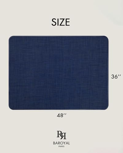Image of BARoyal Office Chair Mat for Hardwood Floor Under Desk Computer Rolling Chair Mat for Wood /Tile Floor Non-Slip Heavy Duty Desk Rug PVC Plastic Hard Floor Protector 36 inch x 48 inch(Indigo)