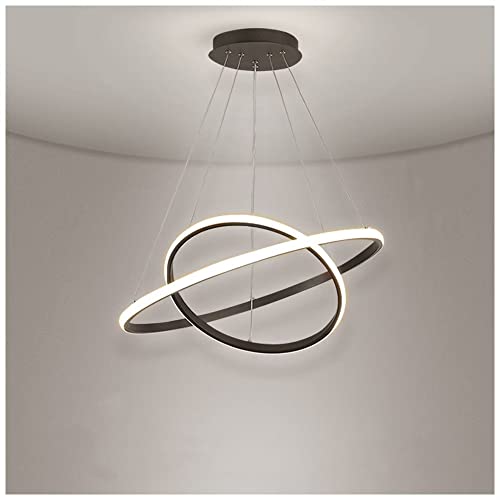 Lustre LED 3 anneaux moderne blanc 6000K suspension ronde luminaire de plafond pour îlot de cuisine