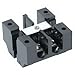 Buchanan B106 Standard NEMA Terminal Block 50 Amp 600 Volt AC #10-32 Binding Head Strap Screw Direct Flat Base Mount Phenolic Black