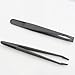 10 Pcs Plastic Anti Static Carbon Fiber Tweezers Set, 4.5 Inch Precision Slant Flat Tip Industrial Tweezers Suitable for Crafts Electronics, DIY, Repair Tool, Black