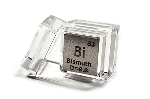 Image of 0.39 inch 10mm Bismuth Metal Cube Bi up to 99.9% Pure Periodic Table Element Engraved Density Collection Science Education Display Block Cube + Acrylic Case Box - 1PC