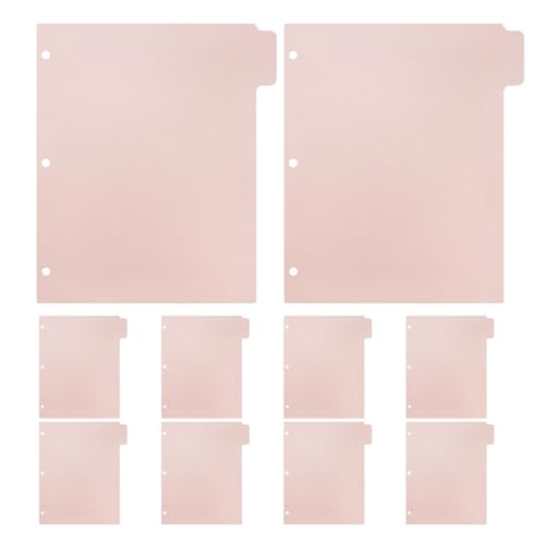 Separadores A4 de plástico rosa claro de alta resistencia para archivadores de 3 anillas