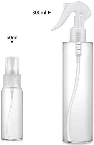 Flacon Vaporisateur Vide Plastique, Flacon Vaporisateur Transparent, Vaporisateur Fine Brume, Flacon Spray Vide, Pulverisateur Voyage, Atomiseur Parfum/Eau De Désinfection(2 x 50ML + 2 x 300ML) - Image 4