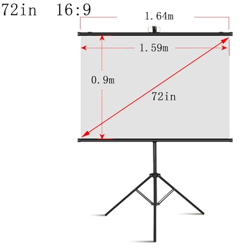 Pantalla de Proyección Manual 72in 16:9 con Trípode miniatura 7