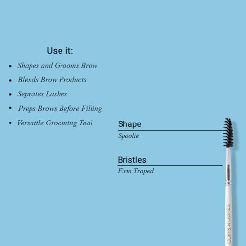 Image of Cuffs N Lashes Dual Makeup Brush | 2-in-1 Fine Angled Brow Brush &Spoolie 07 | Eyebrow Definer &Groomer | Precision Shaping &Blending | Travel Friendly Professional Eye Makeup Tool