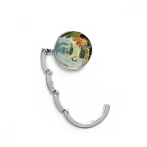 Gancho plegable para bolso de grulla blanca antigua, un detalle elegante