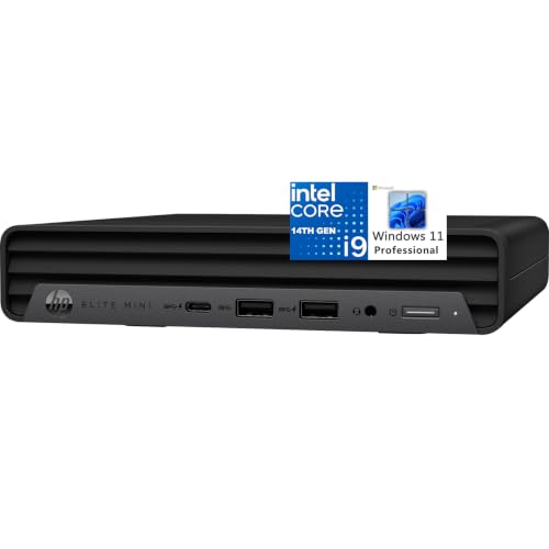 Image of HP Mini PC Desktop Computer, Elite Mini 800 G9 with Intel i9-14900, (16GB RAM, 512GB SSD), Triple 4K Display Support, 6X USB Ports, Ultra-Quiet Design, Keyboard and Mouse, Windows 11 Pro