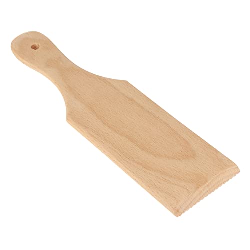 STOBAZA 1Pc Wood Pasta Paddle Pasta Making Tool for Spaghetti Gnocchi Kitchen Paddle with Handle for Homemade Pasta Baking Log Color