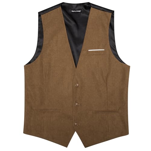Image of Barry.Wang Mens Outdoor Corduroy Vests Vintage Western Cowboy Sleeveless V-neck Waistcoat Retro Casual Vest