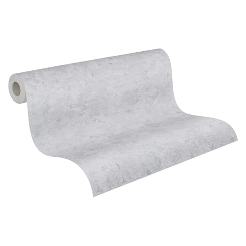 Papier peint losanges béton gris clair brillant rouleau 10m - 2