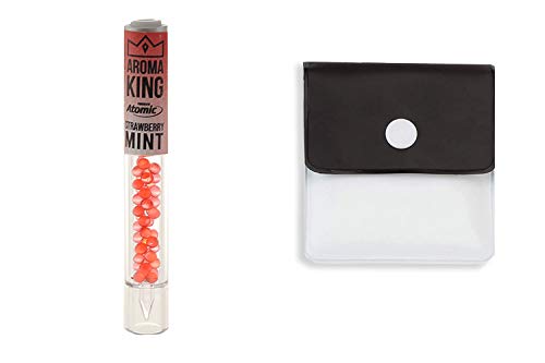 Aroma King Pen Lot de 50 capsules aromatiques fraise et menthe avec cendrier de poche SweedZ Cover
