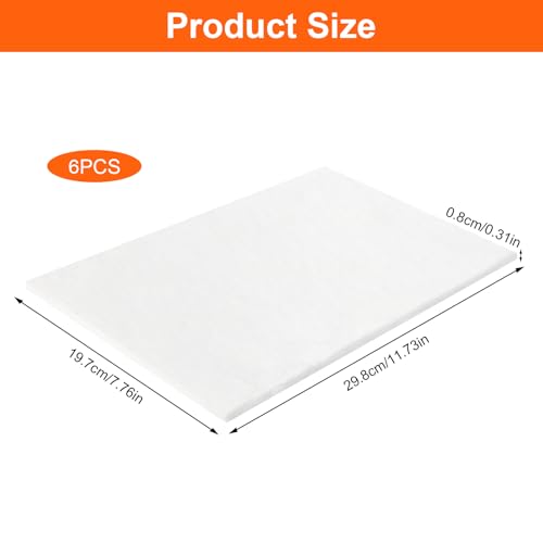 Keramikwolle für Bioethanol Kamin, 6 Stück Keramikwollschwamm Ersatz Keramikfaserisolierung für Tischfeuerstelle 30 x 20cm, Keramikwolle für Bioethanol zur Verlängerung der Brenndauer