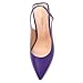 GUAVAIVY Women's Slingback Pumps, Pointed Toe Stiletto High Heels with Adjustable Buckle, Fashion Solid Color Shoes for Work, Date Night & Parties Purple Matte Size 9.5