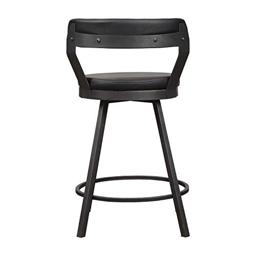 Lexicon Ruthie Swivel Counter Height Stool (Set Of 2), 25.5" Sh, Black #TOP5