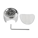 [MULTIFUNCTIONAL HANDLEBAR CLOCK] This motorcycle clock is designed for 22mm (7/8") handlebars but can be expanded to fit larger 4mm (1") handlebars, making it compatible with a wide range of motorcycles and bicycles. [FLUORESCENT ] The dial features...