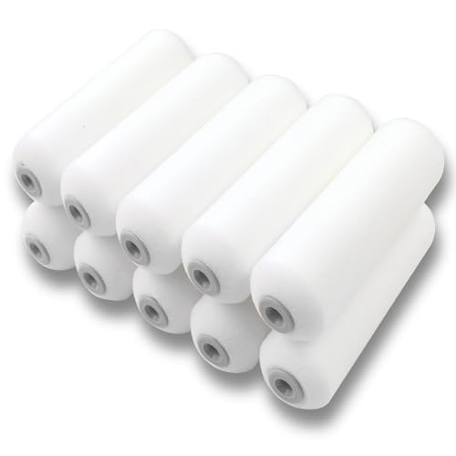 ROLLINGDOG 6 inch Paint Roller Covers - Foam Paint Rollers, High Density Paint Roller Covers or Cutting in and Detail Painting (Pack of 10)