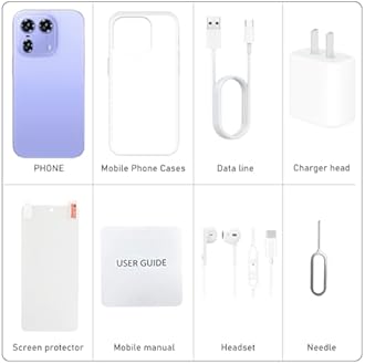 Sefwon A15 Pro Max 2025 Unlocked Android Phone 6.8" FHD+Display 108MP+48MP Dual Camera 6800mAh Battery|Android 13|FaceID&DualSIM 8GB+256GB (Purple)