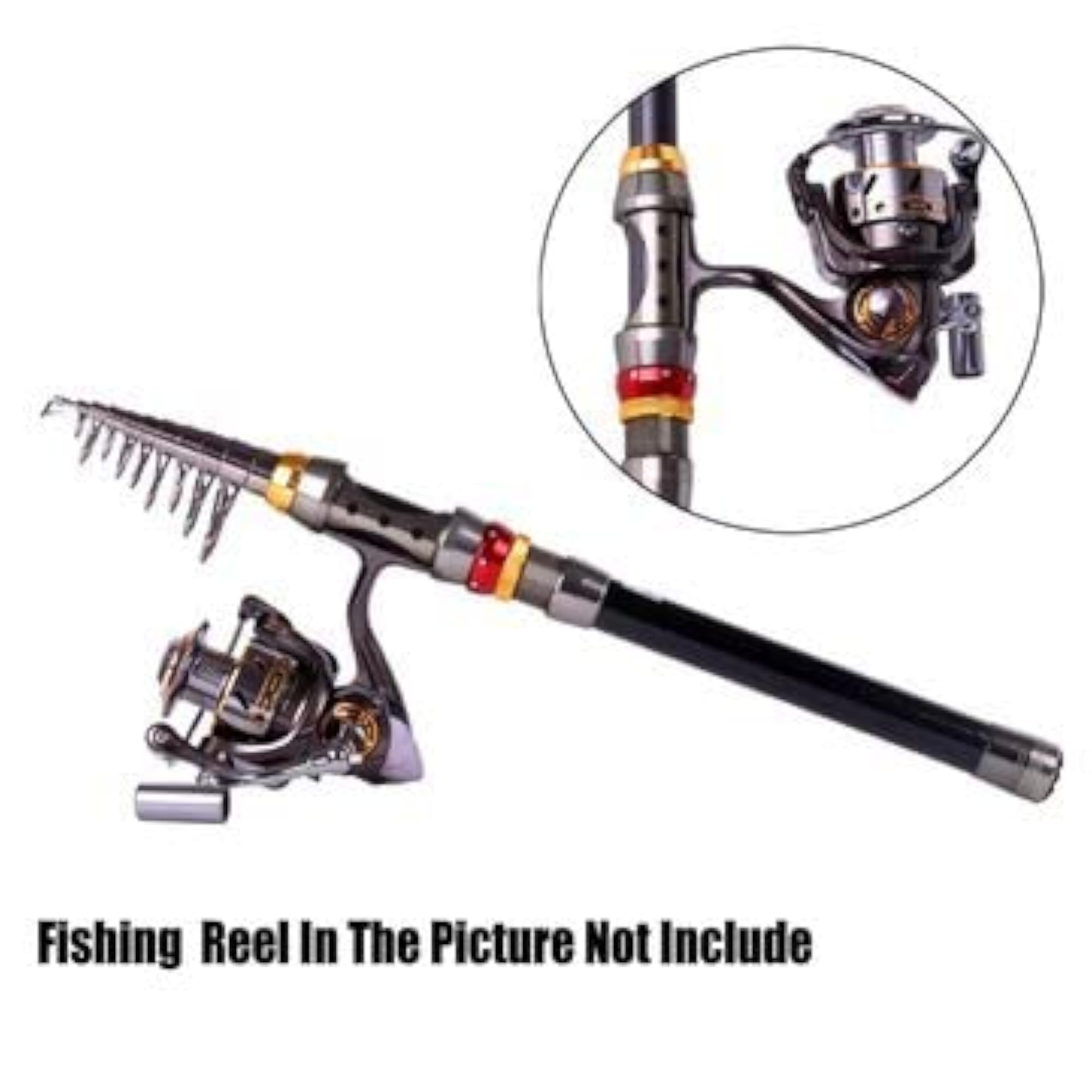 2.4M Telescopic Carbon Spinning Sea Fishing Pole