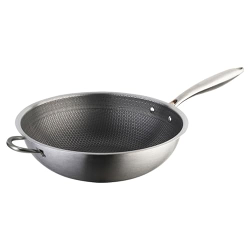 Wok de acero inoxidable con mango ergonómico y superficie antiadherente miniatura 1