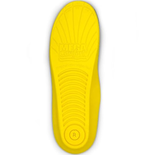 MEGAComfort Inc. - PAMPR-M1213 PAM Puncture Resistant Insoles; Dual Layer 100% Memory Foam and Flexible Steel Plate for Enhanced Safety, Comfort and Protection, Men's Size 12-13, Yellow/Black