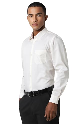 Image of Peter England Men Cotton Solid Slim Fit Shirt