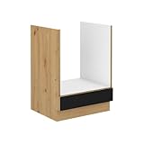 meuble bas pour four encastrable ikea  Cuisinier Meuble Bas Four - Modena - 60 cm - Chene Artisan et Noir Mat