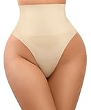 FeelinGirl Plus Size Shapewear Thong for Women Tummy Control Seamless Briefs Thong Under Clothes Body Shaper Panties Skin