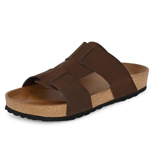 Image of Centrino Men's Berkin-Style Slip-On Sandals | Open Toe Design | Soft PU Footbed | Lightweight & Comfortable | Arch Support | On-Grip Sole | Casual Outdoor Wear (9211)