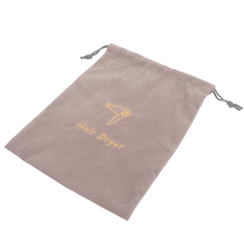 DEARMAMY bolsa para secador de pelo bolsas de terciopelo con cordón tela secadores de bolsas cabello Portátil bolsa de viaje secador de pelo bolsa con cordón paño Light Grey