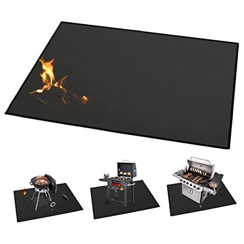 [XXL]152 ×101cm Reusable Fire Pit Mat for Decking/Fireproof Mat/Ember Mat/Protective Deck and Patio Mat/Square Mat Cover